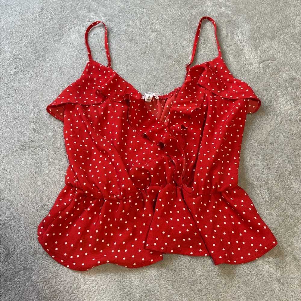 NWT Ardene Red Polka Dot Flowy Tank Top